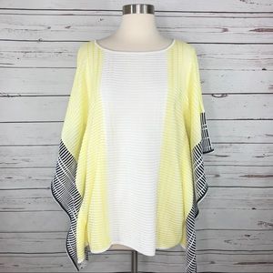 Ming Wang Color Block Poncho/Shrug Medium